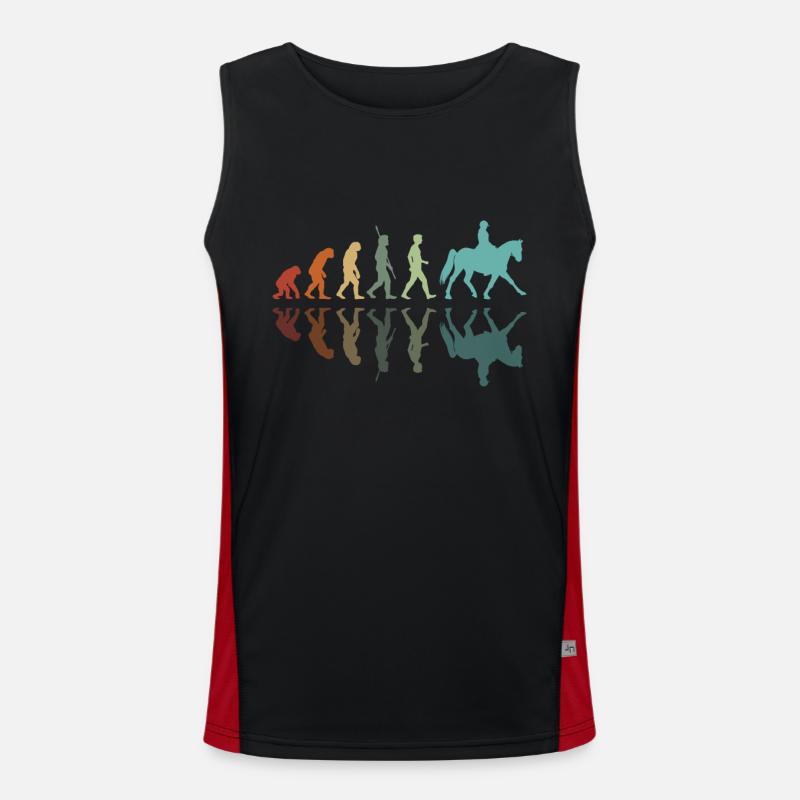 Evolution Riding - Men's Functional Contrast Tank Top  - black/red