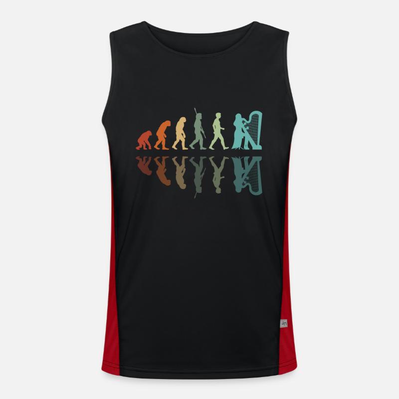 Harp Player Evolution - Men's Functional Contrast Tank Top  - black/red