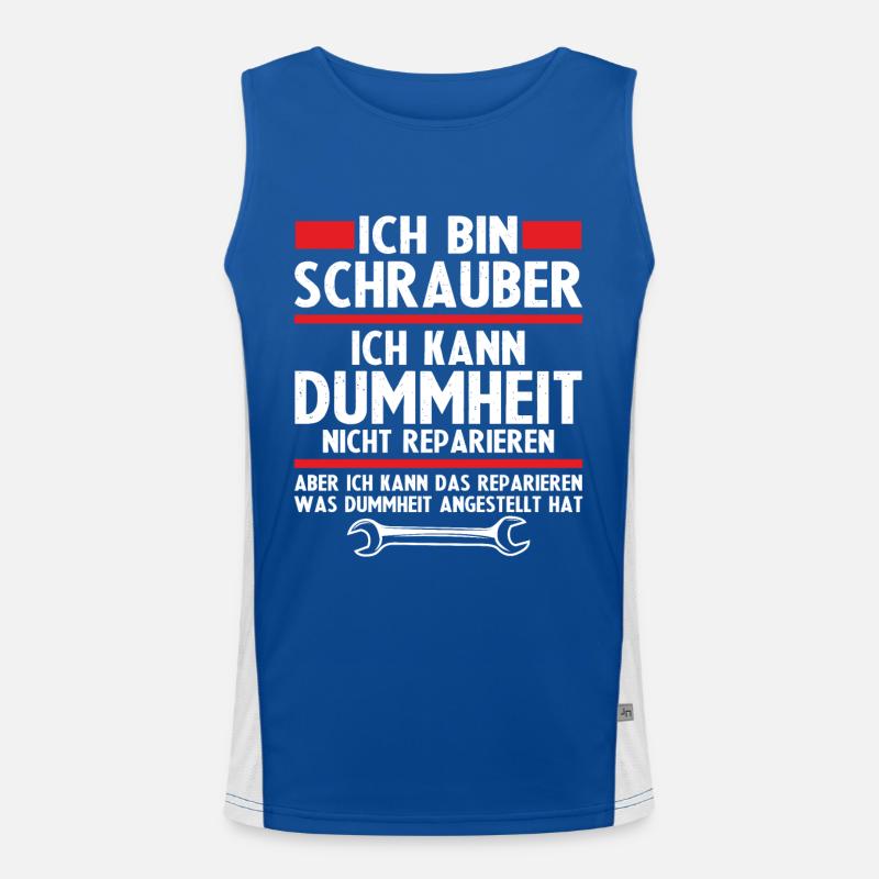 Ich bin schrauber Funktionelles Kontrast-Tank Top für Männer 