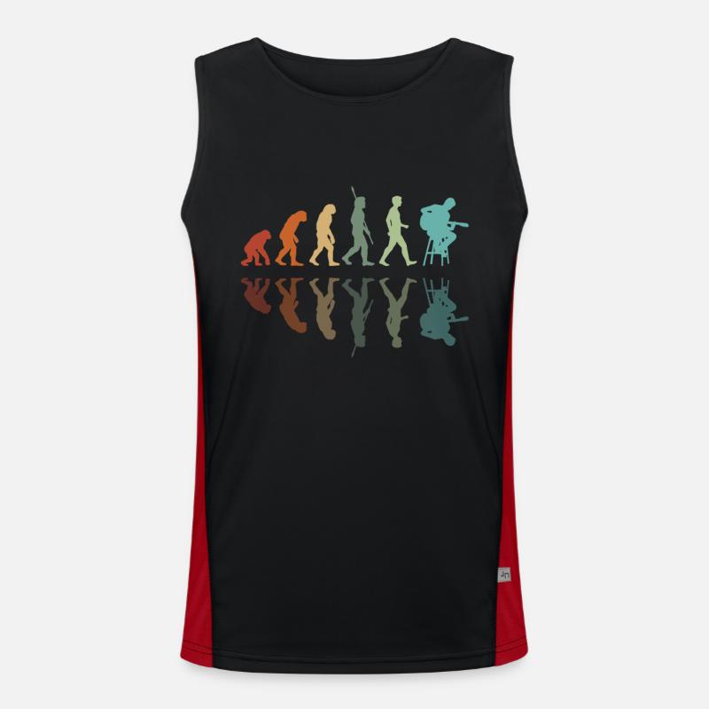 Guitar Development - Men's Functional Contrast Tank Top  - black/red