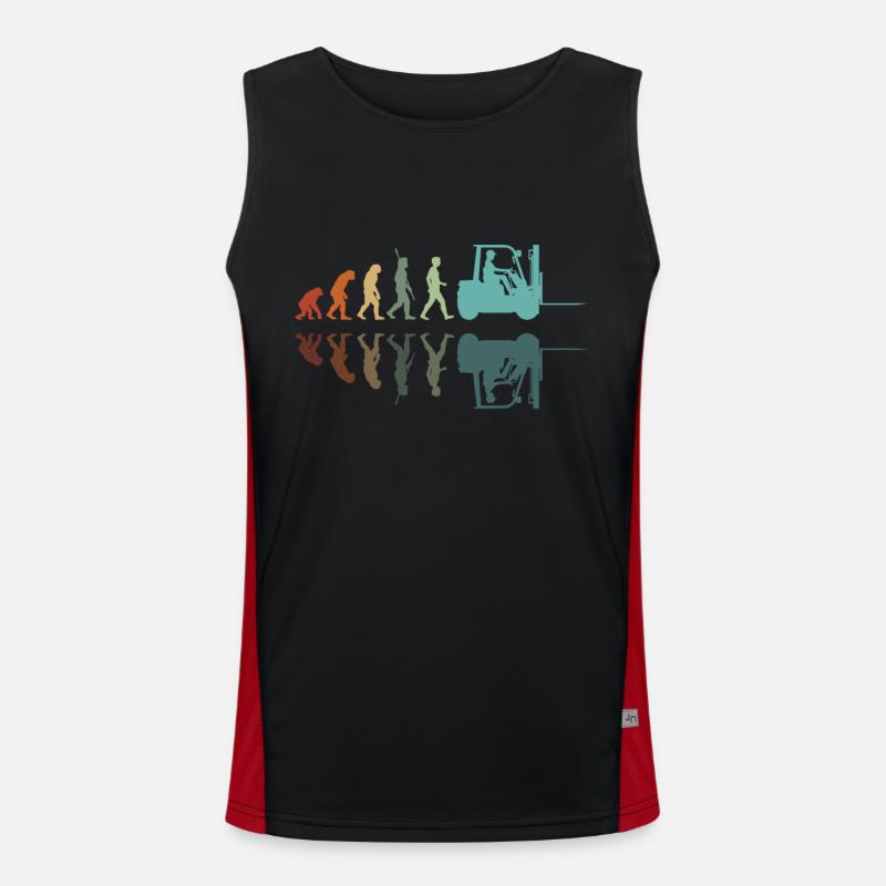 Evolution Forklift - Men's Functional Contrast Tank Top  - black/red