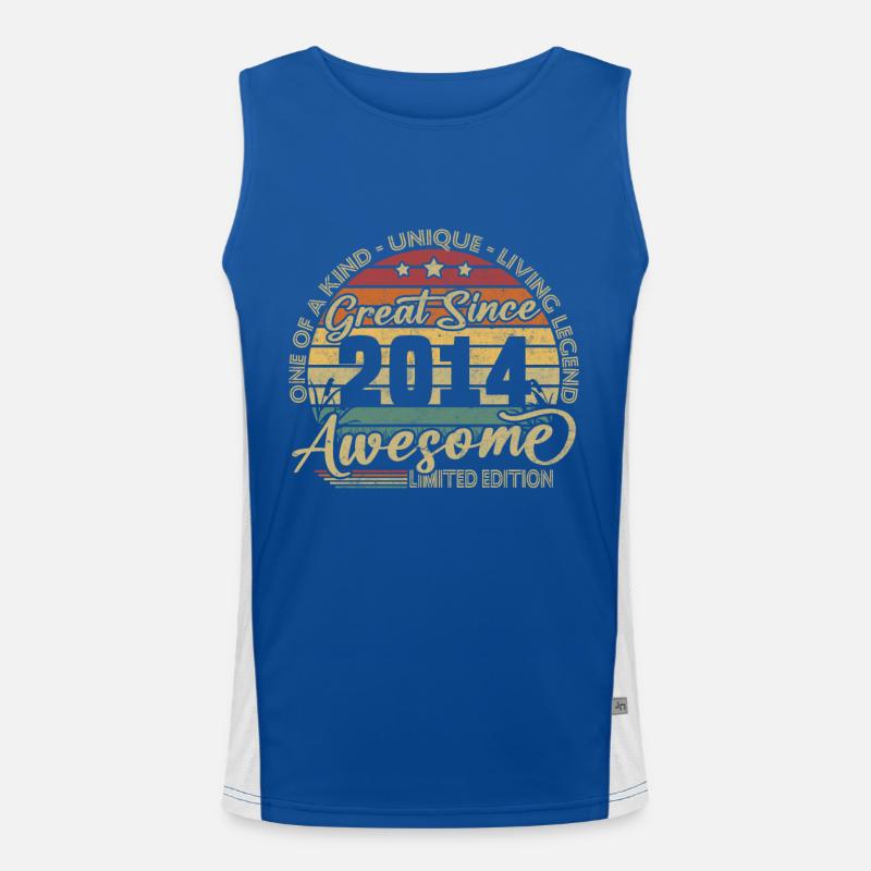 2014 Vintage Retro Jubiläumsgeschenk Funktionelles Kontrast-Tank Top für Männer 