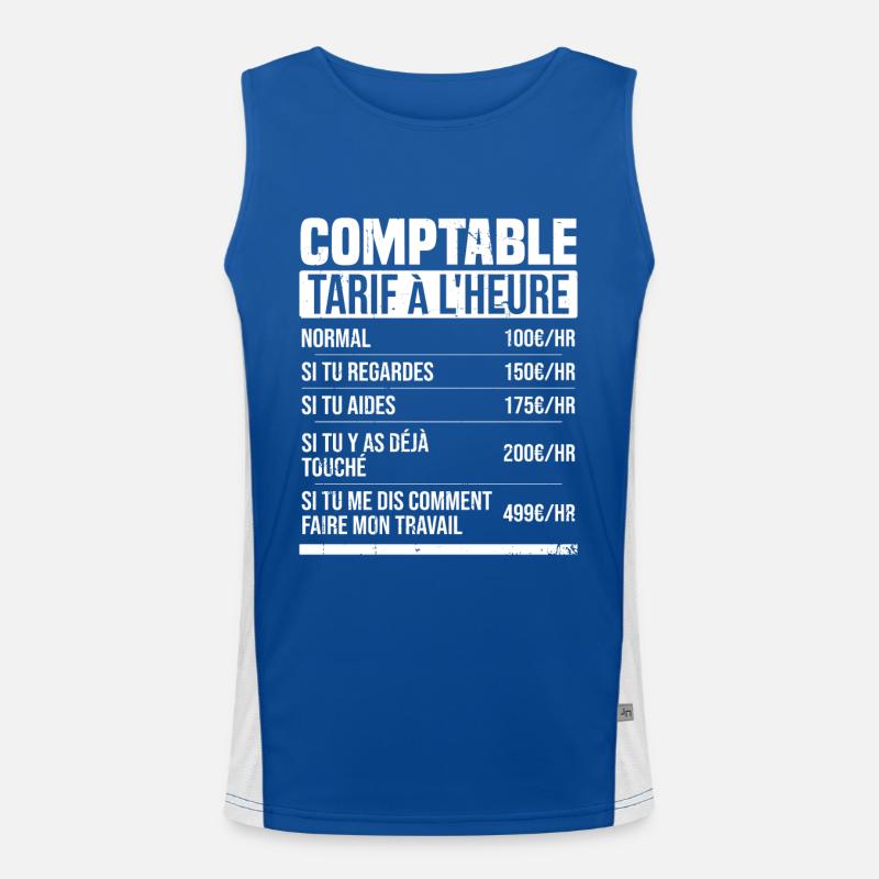 Comptable tarif à l'heure idée cadeau humour Débardeur respirant contrasté Homme 