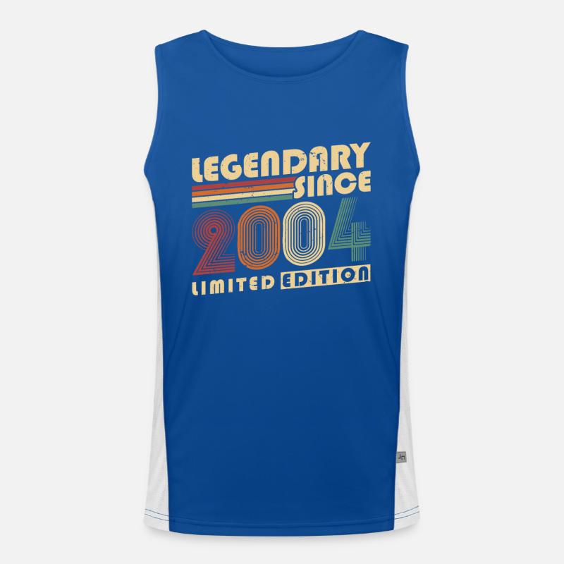 Legendary Since 2004 Vintage Birthday Gift Men's Functional Contrast Tank Top 