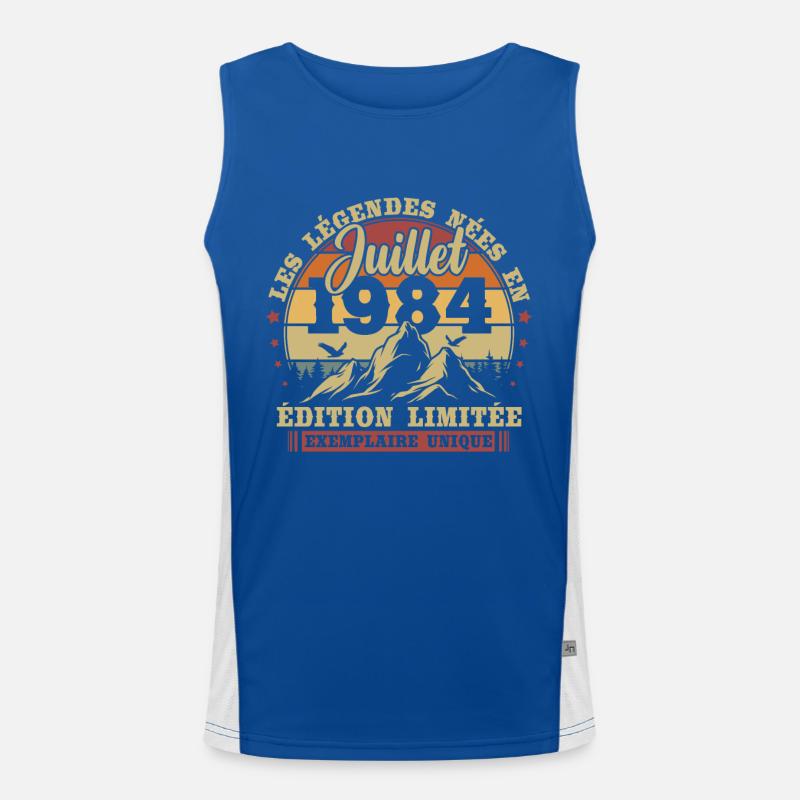 Vintage Juli 1984 Retro Geburtstagsgeschenk Funktionelles Kontrast-Tank Top für Männer 