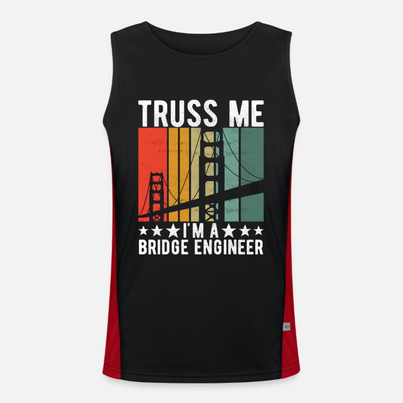 Bridge Engineer Bridge Construction - Men's Functional Contrast Tank Top  - black/red
