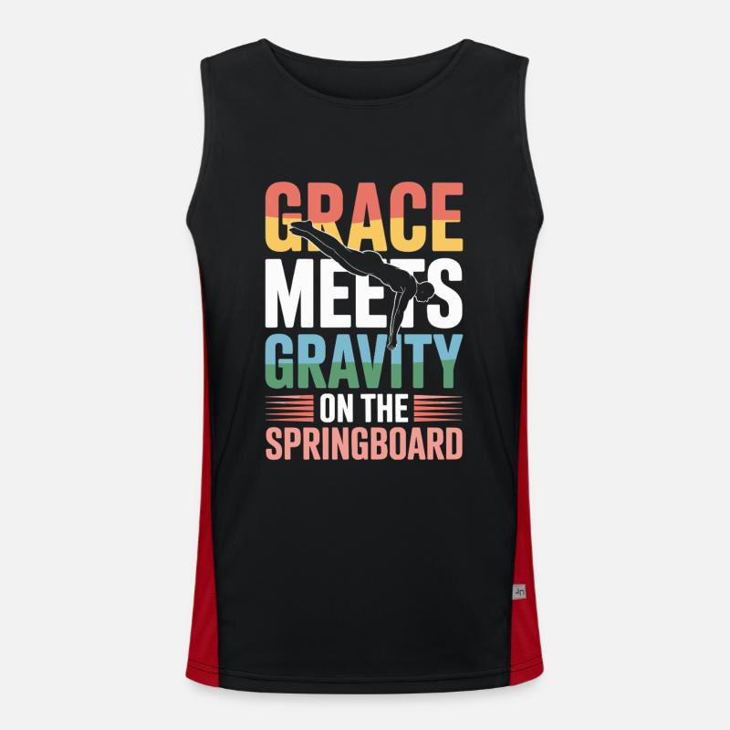 Diving diving board - Men's Functional Contrast Tank Top - black/red