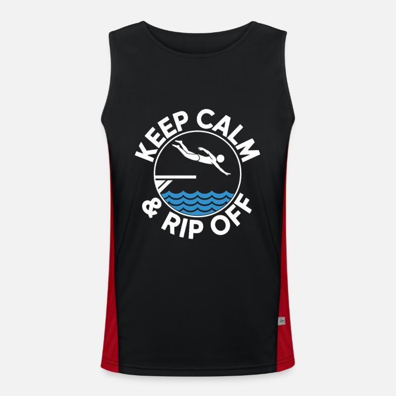 Diving diving board - Men's Functional Contrast Tank Top  - black/red