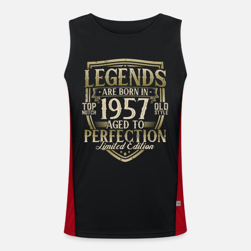 Born in 1957 Legends Birthday Gift Men's Functional Contrast Tank Top 