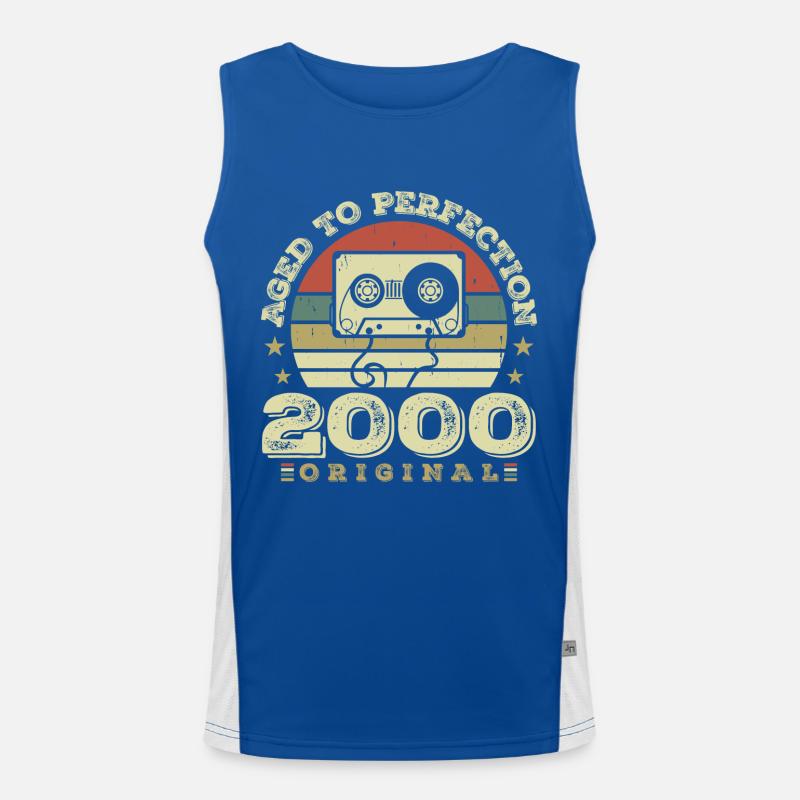 Original Vintage Jubiläumsgeschenkidee 2000 Funktionelles Kontrast-Tank Top für Männer 