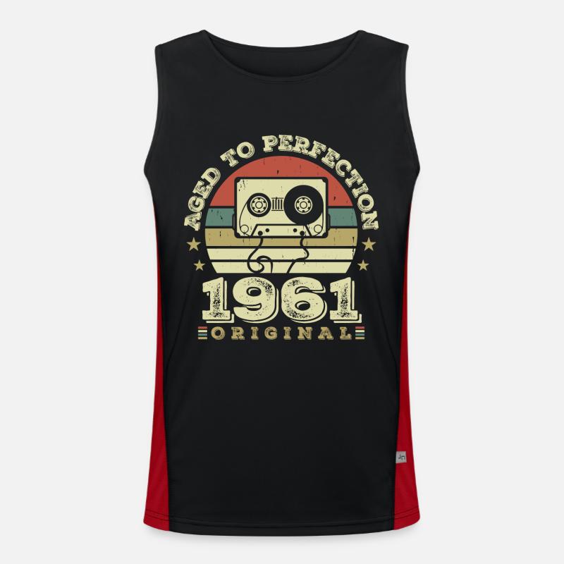 Original Vintage Jubiläumsgeschenkidee 1961 Funktionelles Kontrast-Tank Top für Männer 