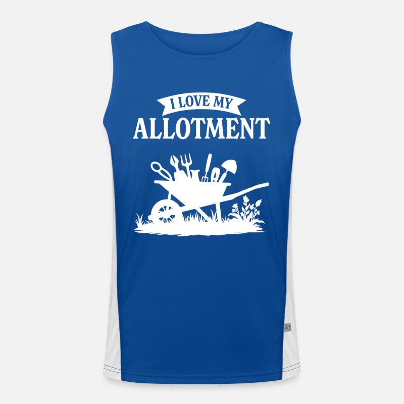 Ich liebe meinen Schrebergarten Funktionelles Kontrast-Tank Top für Männer 