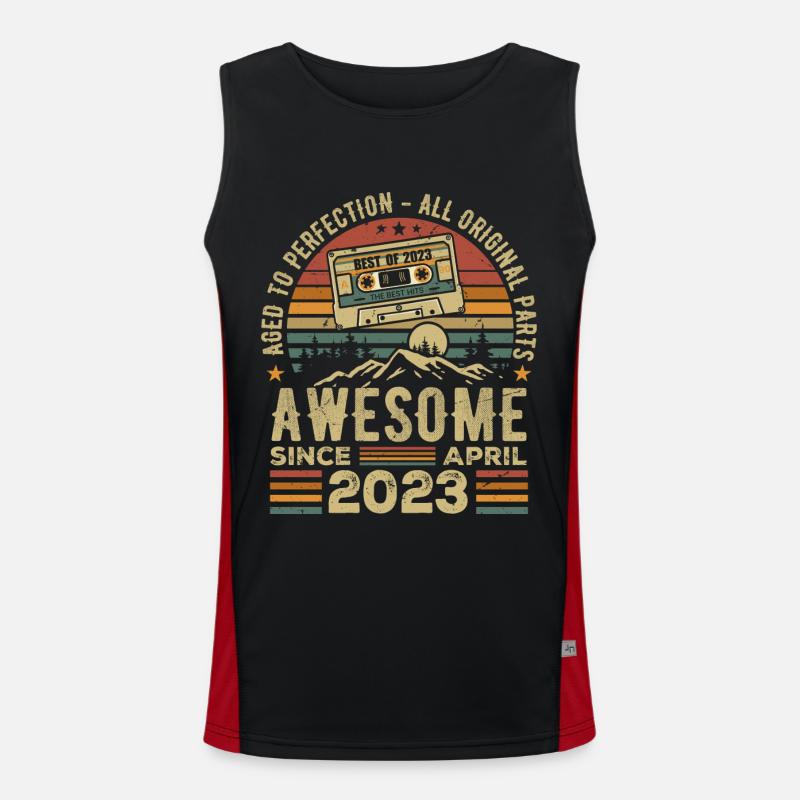 April 2023 Vintage Retro Geburtstagsgeschenk Funktionelles Kontrast-Tank Top für Männer 