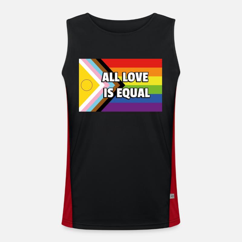 Fierté inclusive Drapeau de progrès TOUT L’AMOUR EST ÉGAL Débardeur respirant contrasté Homme 