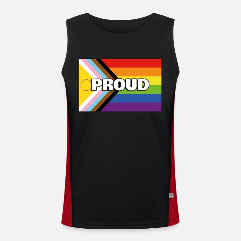 Inclusive Pride Progress Flag Men's Functional Contrast Tank Top 