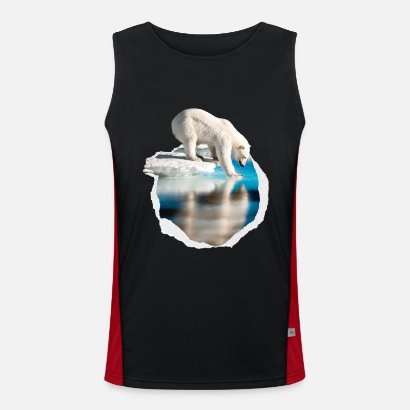 Ein weisses polar Bär auf der Eisscholle weiss Bär Funktionelles Kontrast-Tank Top für Männer 