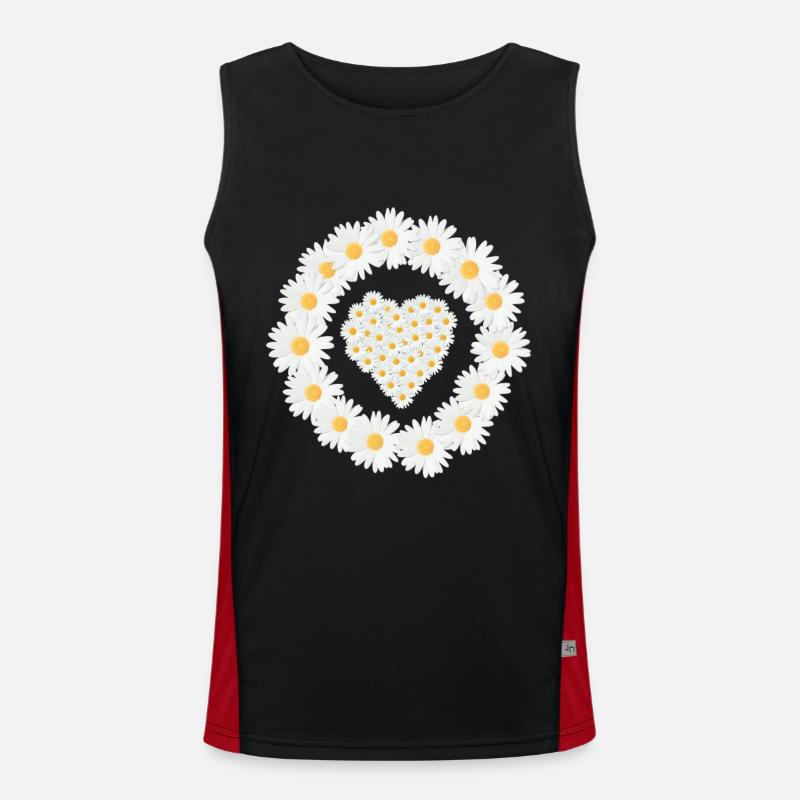 Gänseblümchen Blume Daisy Fleur Amour Coeur Débardeur respirant contrasté Homme 