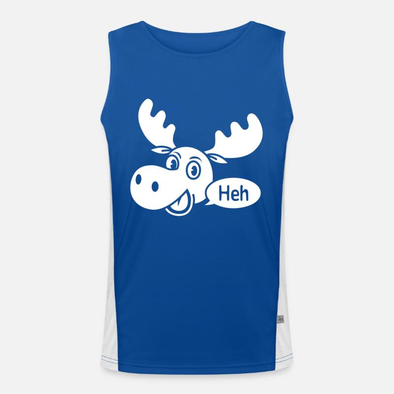 Amüsierter Elch Funktionelles Kontrast-Tank Top für Männer 