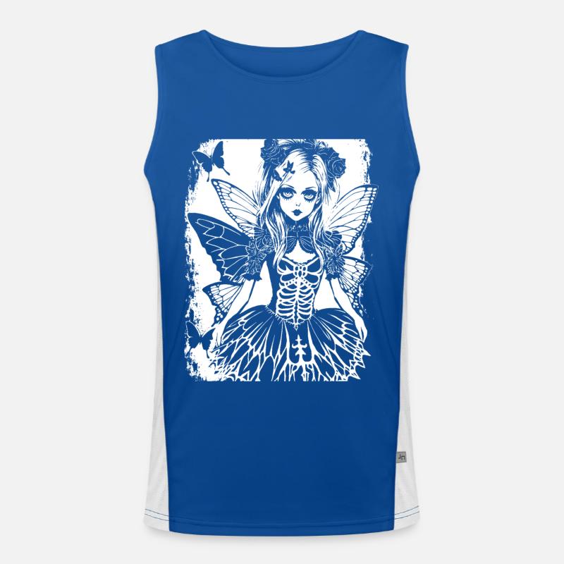 Fairycore Ästhetik Grunge Skelett Fee Goth G Funktionelles Kontrast-Tank Top für Männer 