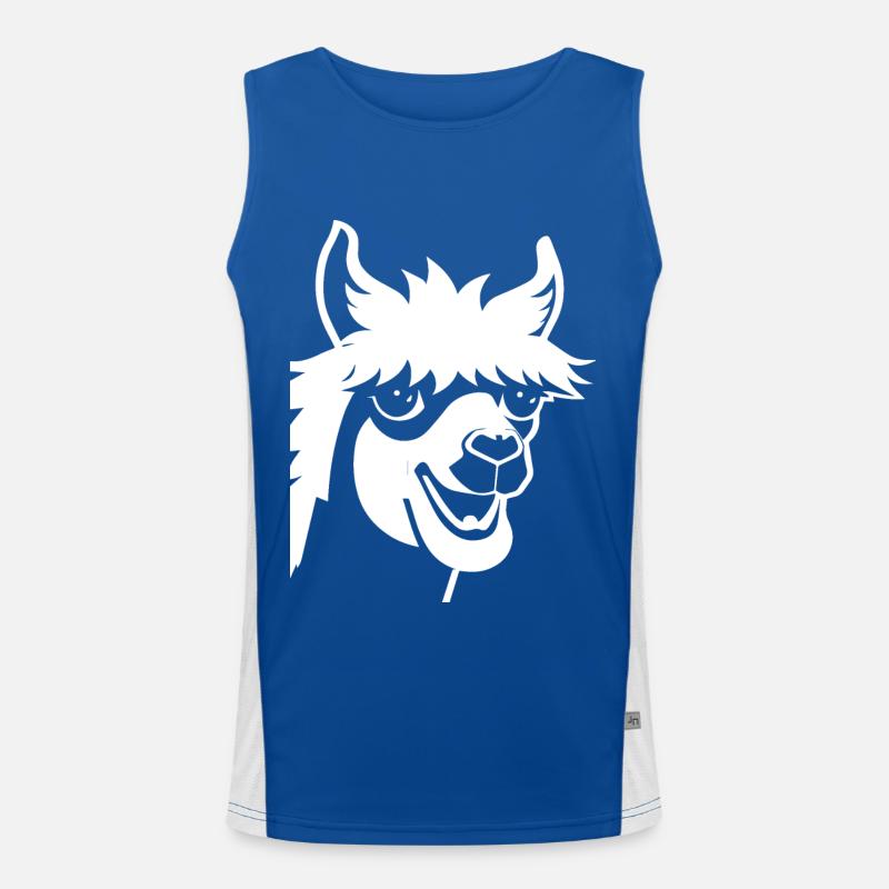 Funny Llama Silhouette Cheeky Fun Llamas Men's Functional Contrast Tank Top 