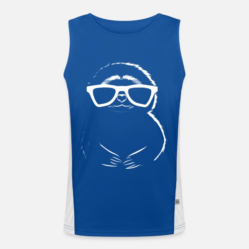 Sloths Anime Sloth Manga Sloth Sunglasses Men's Functional Contrast Tank Top 