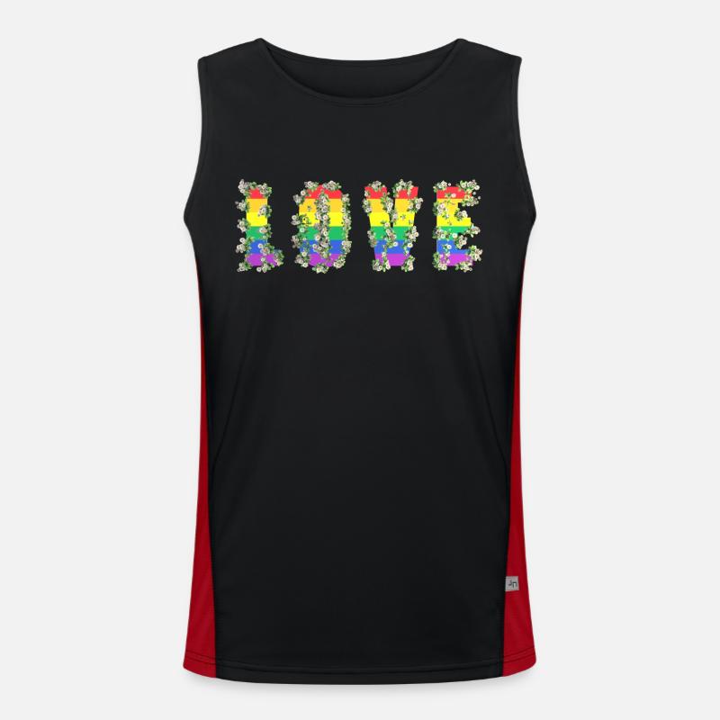 Liebe LGBT-Farben Funktionelles Kontrast-Tank Top für Männer 