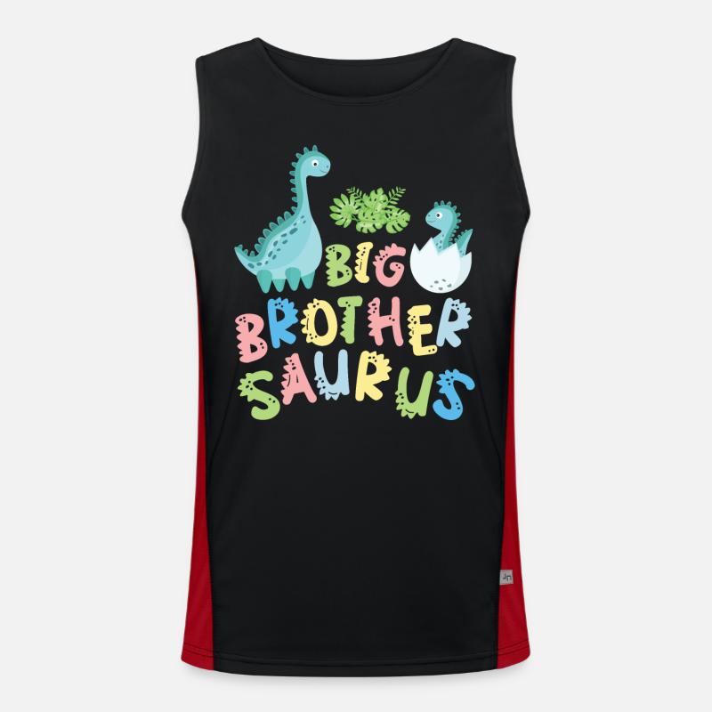 Großer Bruder Saurus Geschwister Herbivore Funktionelles Kontrast-Tank Top für Männer 