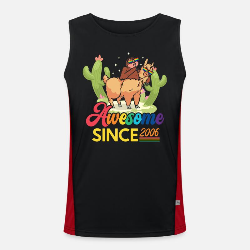 Awesome Seit 2006 Geburtsjahr Schaf Jahrestag Funktionelles Kontrast-Tank Top für Männer 