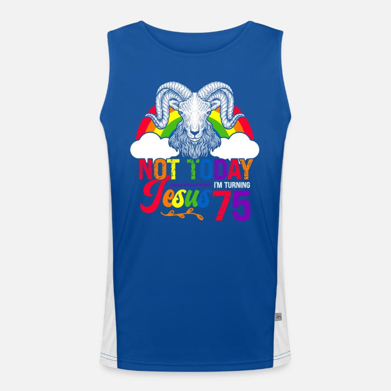 Nicht Heute Jesus Ich Werde 75 Regenbogenschaf Funktionelles Kontrast-Tank Top für Männer 