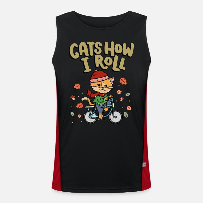 Chats Comment je roule Cyclisme Cyclisme Débardeur respirant contrasté Homme 