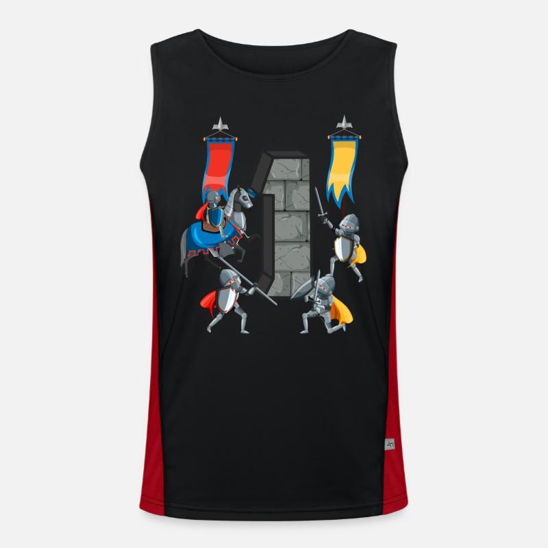 Mittelalterliche Ritter Mittelalter Geschichte Funktionelles Kontrast-Tank Top für Männer 