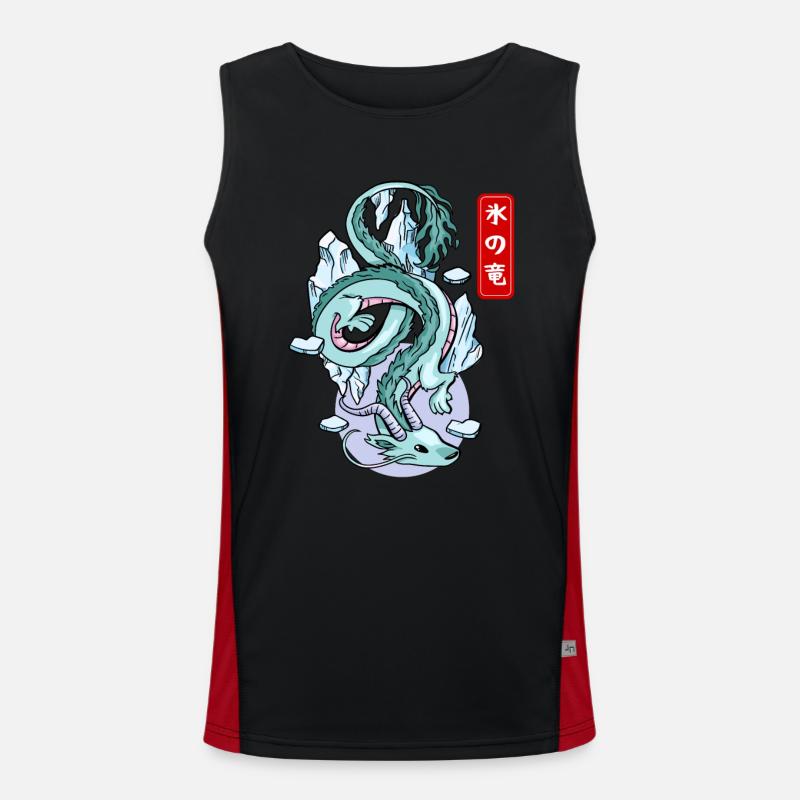 Japanischer Eisdrache Elementarer Mythos Funktionelles Kontrast-Tank Top für Männer 