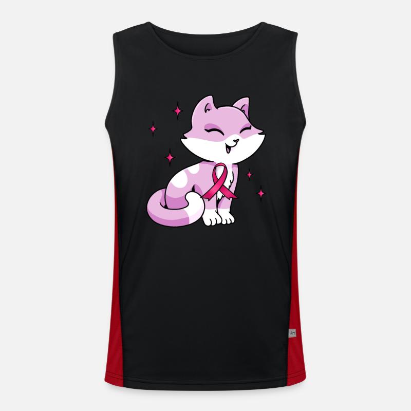 Chat nœud rose mignon octobre Débardeur respirant contrasté Homme 