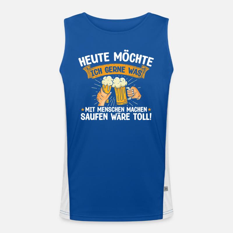 Heute Möchte Ich Gerne Was Mit Menschen Machen Funktionelles Kontrast-Tank Top für Männer 