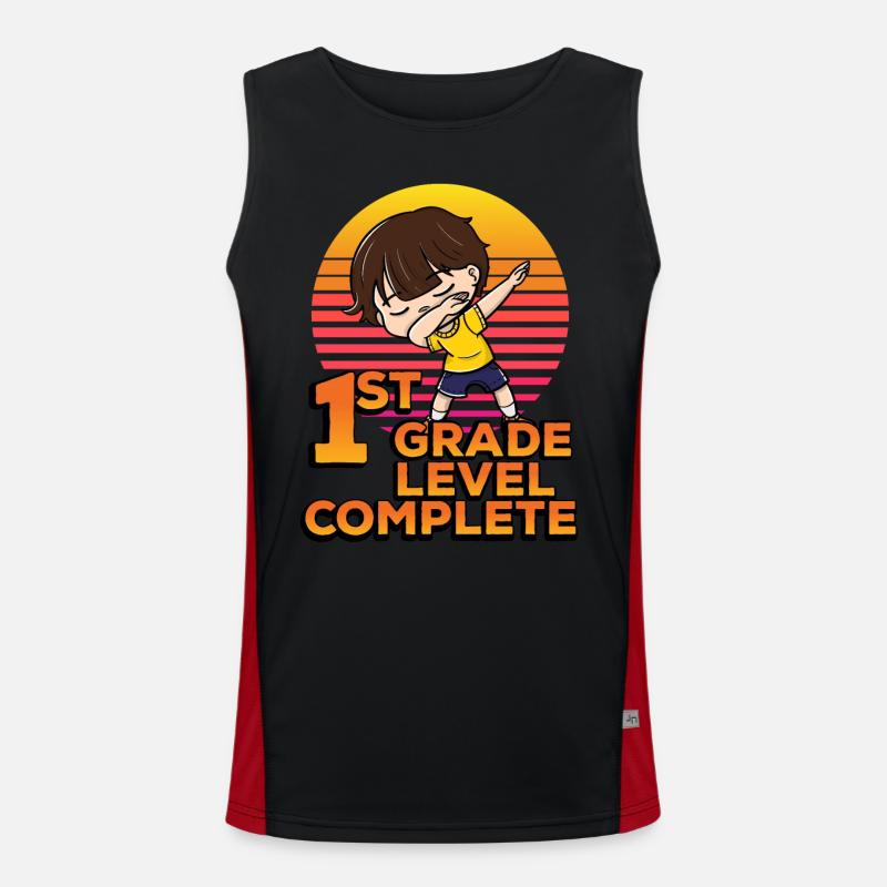 1st grade level completely funny dabping students Men's Functional Contrast Tank Top 