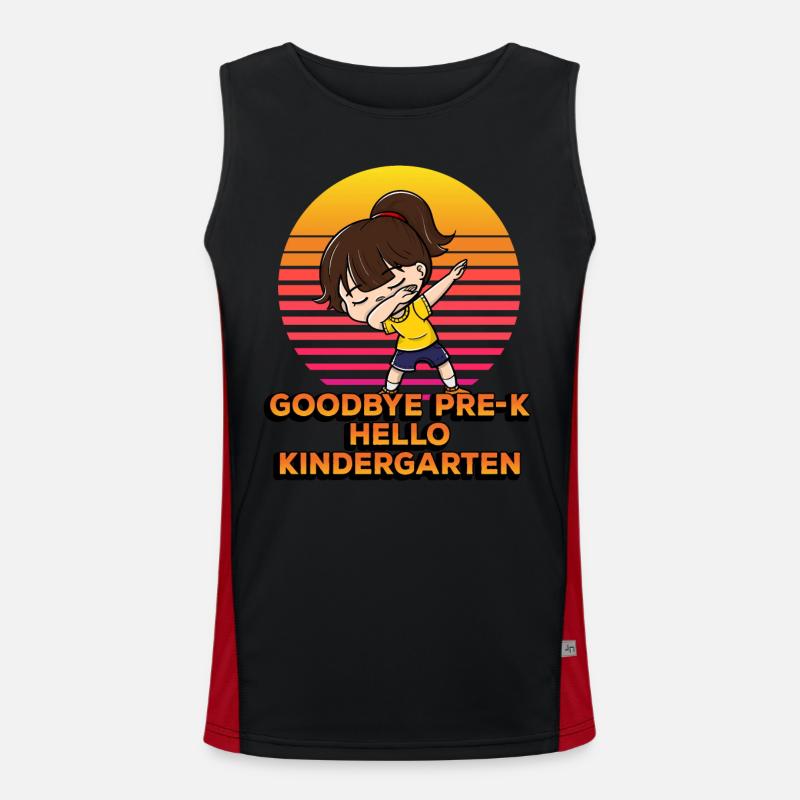 Goodbye Pre-k Hello Kindergarten Dabbing Student Funktionelles Kontrast-Tank Top für Männer 