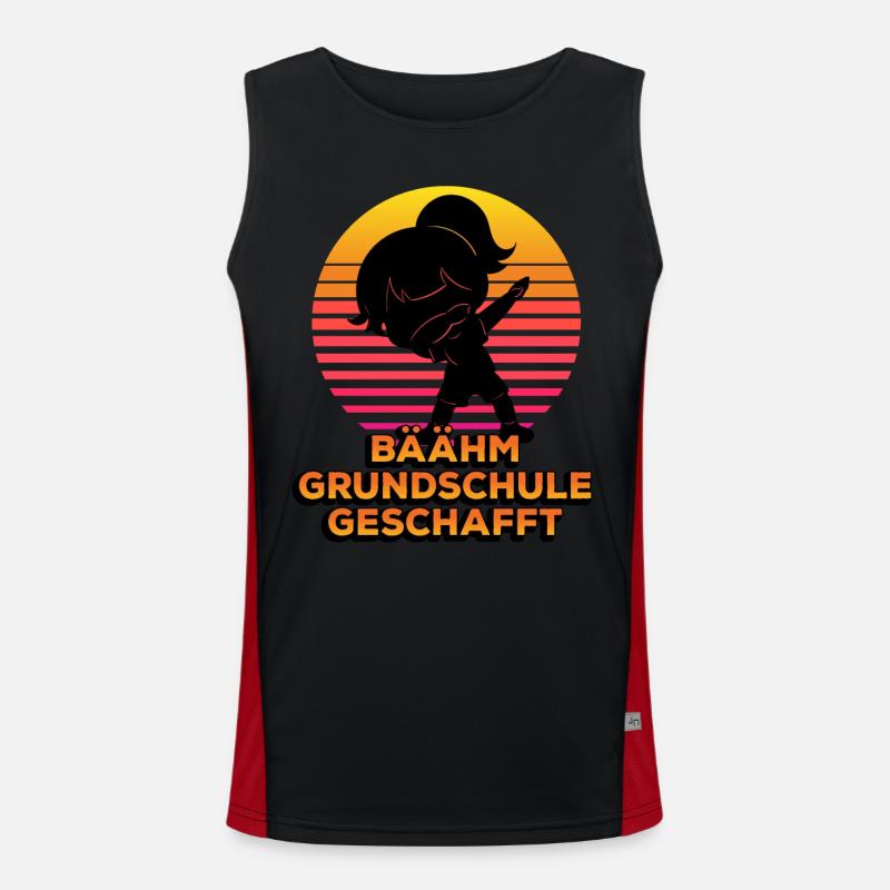 Bäähm Grundschule Geschafft Silhouette Dabbing Funktionelles Kontrast-Tank Top für Männer 