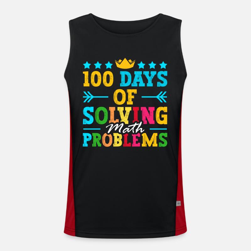100 days to solve math problems Men's Functional Contrast Tank Top 