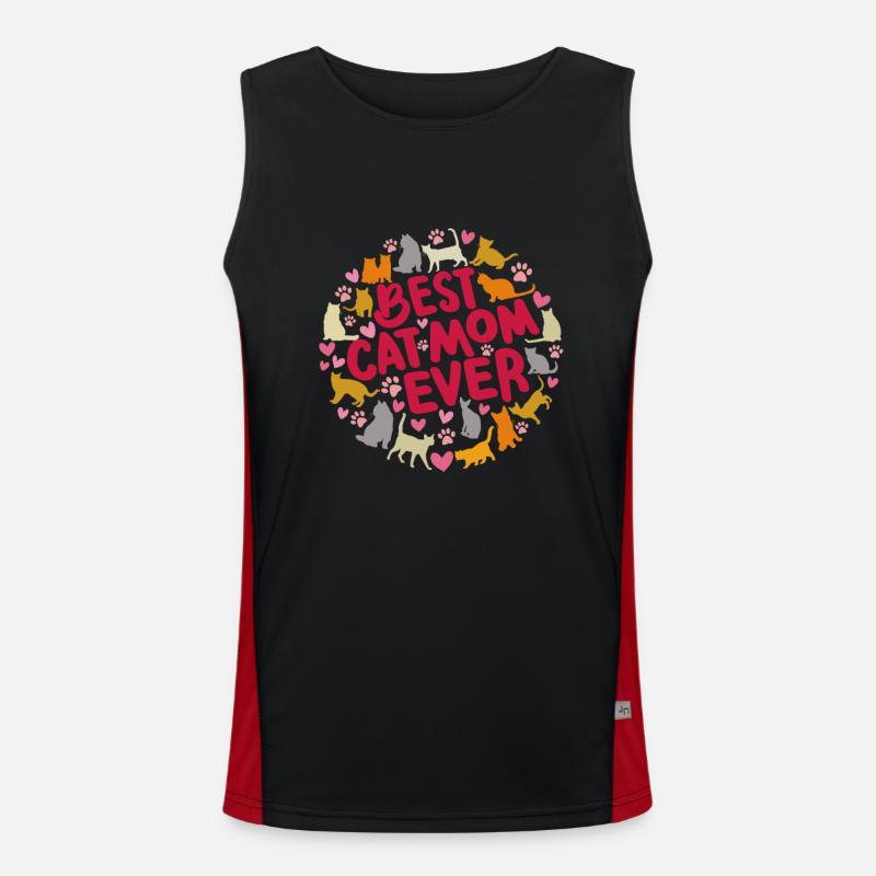 Best Cat Mom Ever Clowder Kitten Men's Functional Contrast Tank Top 