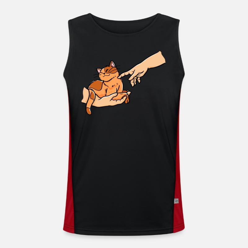 Fresco cat owner who keeps his pet Men's Functional Contrast Tank Top 