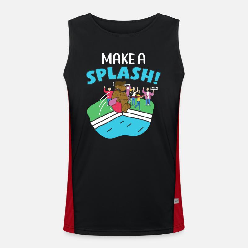 Make A Splash Pool Tauchen Schwimmen Sport Funktionelles Kontrast-Tank Top für Männer 