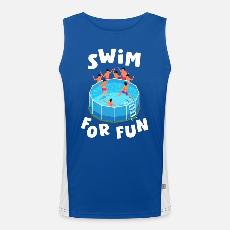 Swim For Fun Schwimmbad Eintauchen Schwimmer Funktionelles Kontrast-Tank Top für Männer 