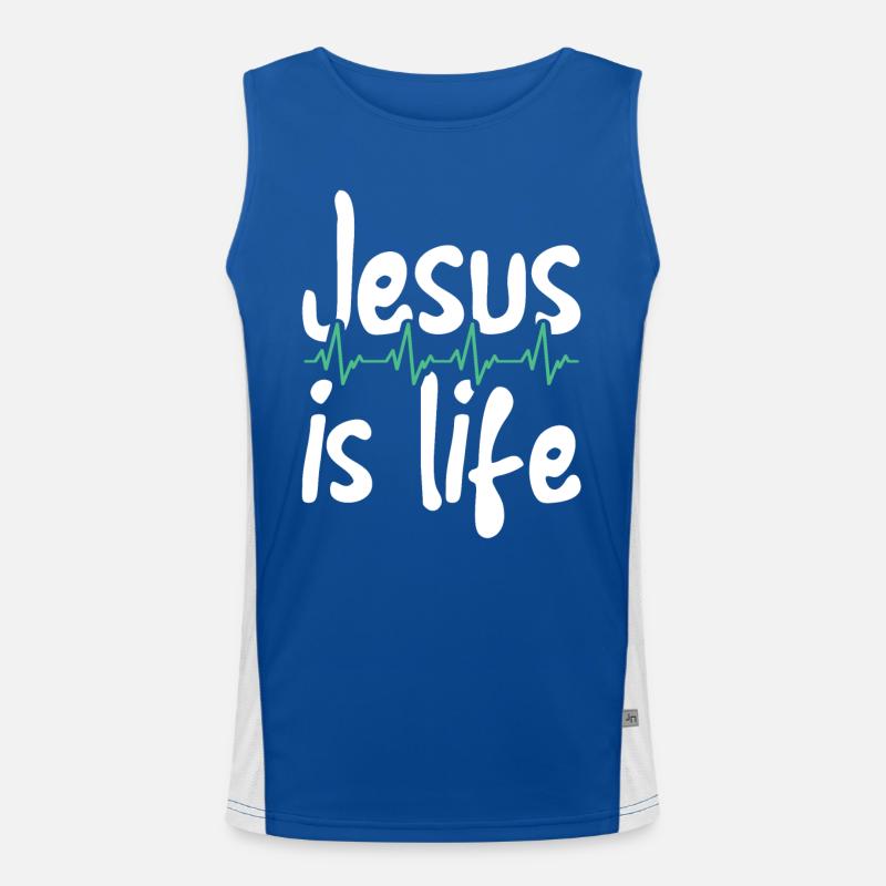 Jesus Ist Leben Bibellektion Christlicher Funktionelles Kontrast-Tank Top für Männer 
