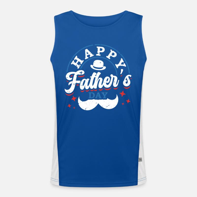 Happy Father's Day Moustache Decor Prouder Men's Functional Contrast Tank Top 