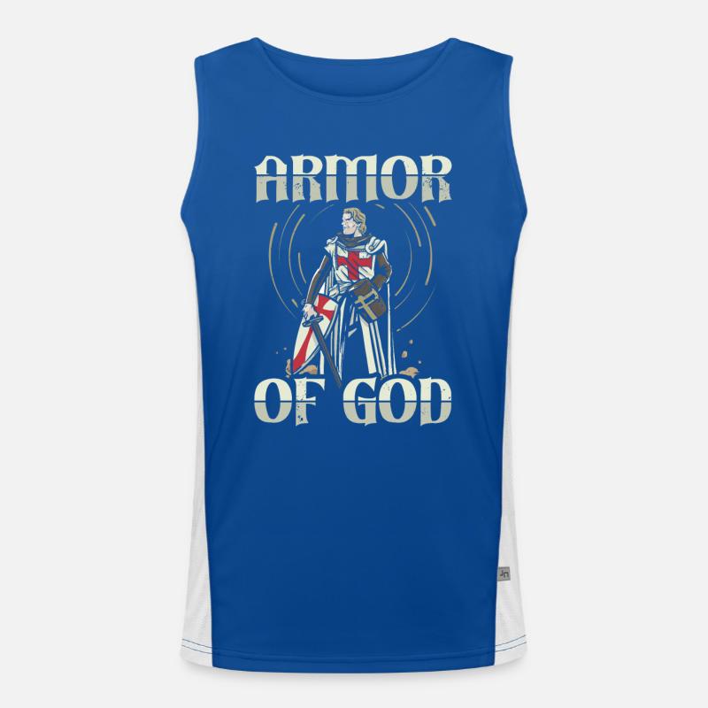 Rüstung Gottes Templer Ritter Christlicher Glaube Funktionelles Kontrast-Tank Top für Männer 