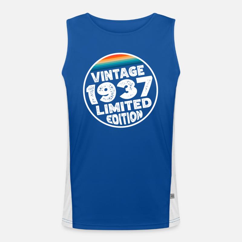 Limited Edition since 1937 Geburtstag Geschenk Funktionelles Kontrast-Tank Top für Männer 
