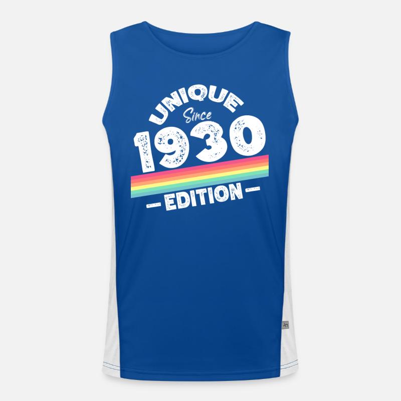 Unique seit 1930 Edition Geburtstag Vintage 1930 Funktionelles Kontrast-Tank Top für Männer 