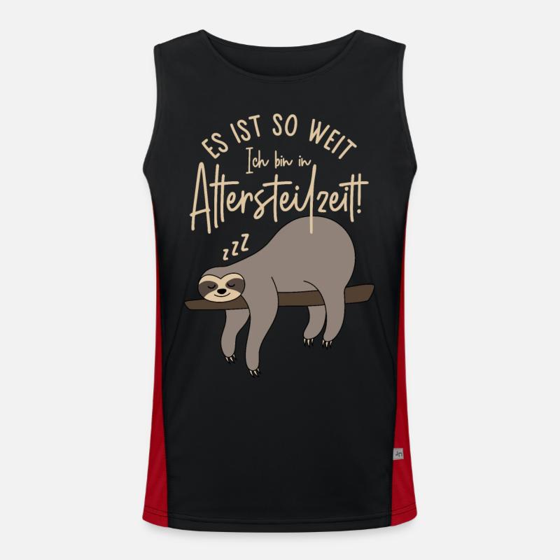 Faultier Es ist so weit Ich bin in Altersteilzeit Funktionelles Kontrast-Tank Top für Männer 