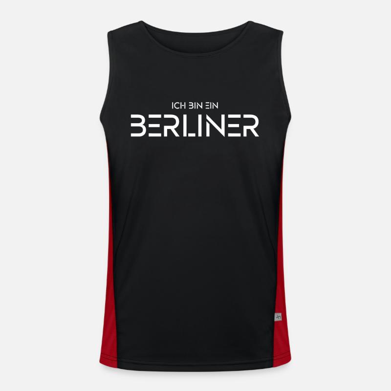 Berlin Ich bin ein Berliner Funktionelles Kontrast-Tank Top für Männer 