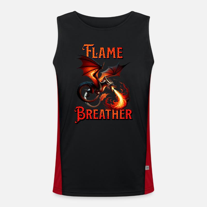 Canopée de feu volant - Conception épique du dragon de feu Débardeur respirant contrasté Homme 